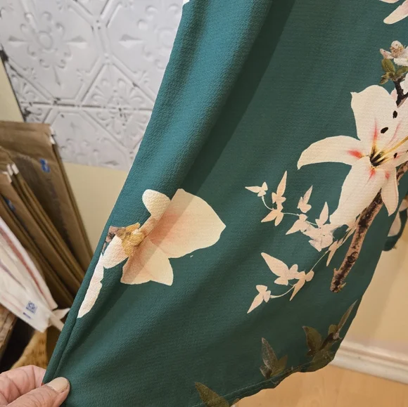 boohoo Chic Floral Wide-Leg Pants Size 4 Colorful Breezy Boho Core - Picture 11 of 12